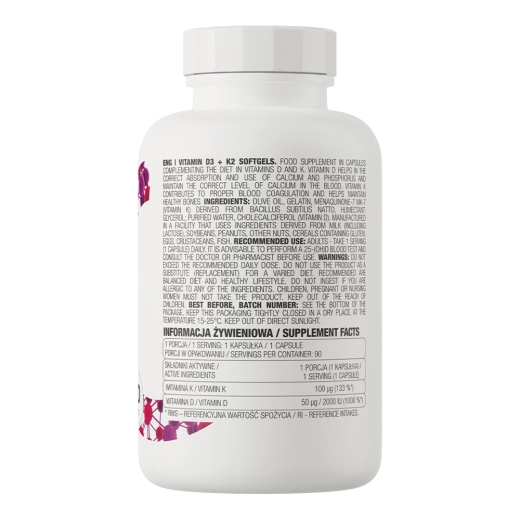 VITAMIN D3+K2 90softgels